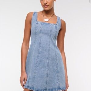 A&F Mila Squareneck Denim Mini Dress
